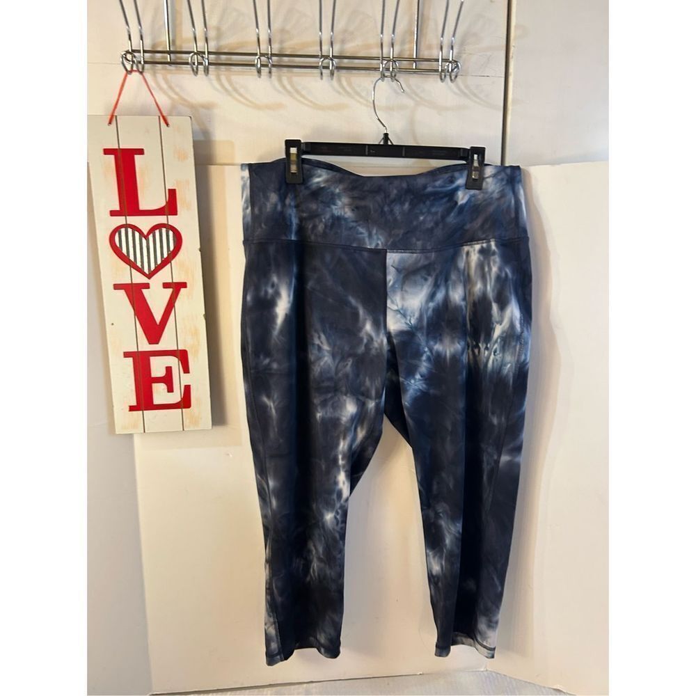 Reebok RBX 2x Capri‎ Active pants blue & white rn# 63619